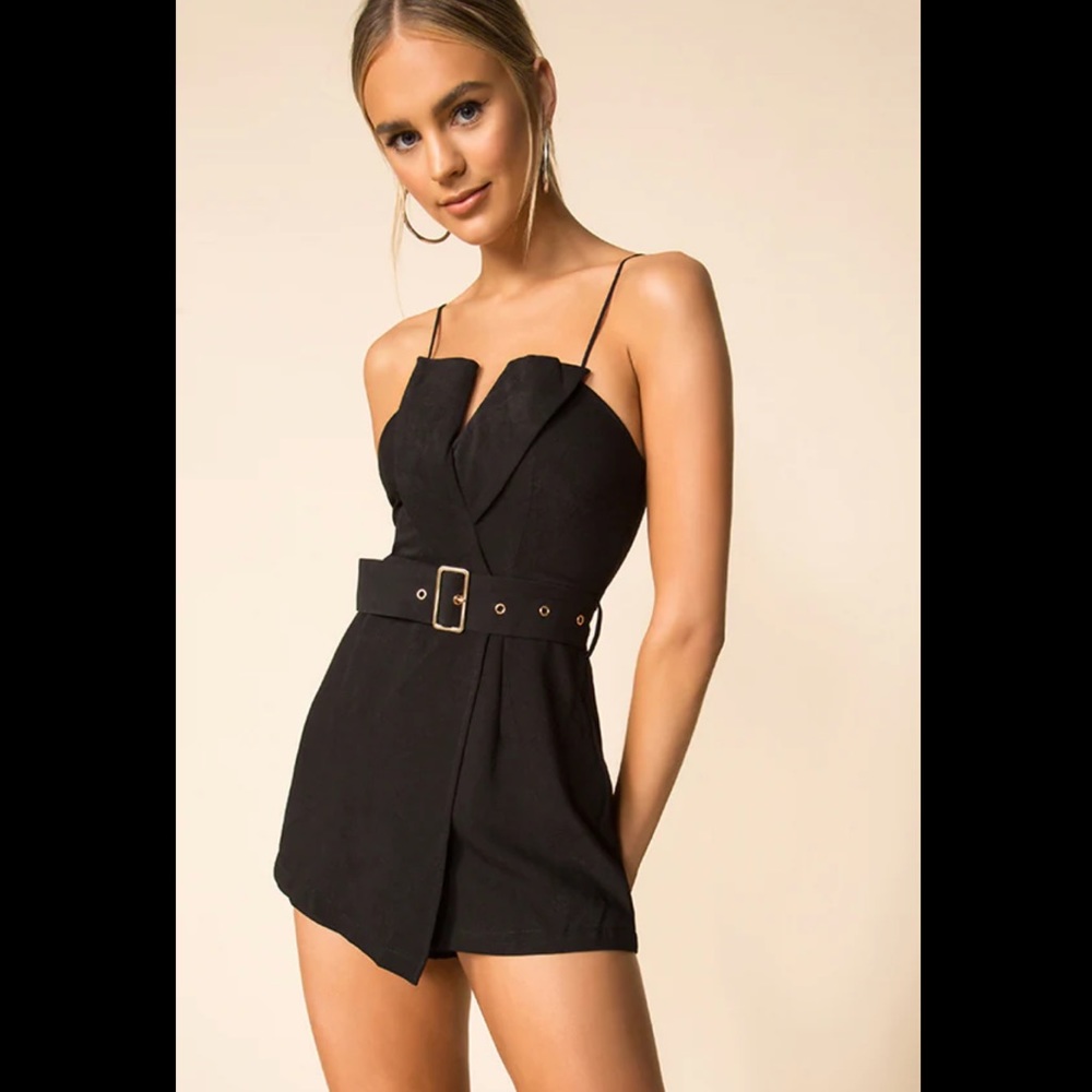superdown Black Belted Romper